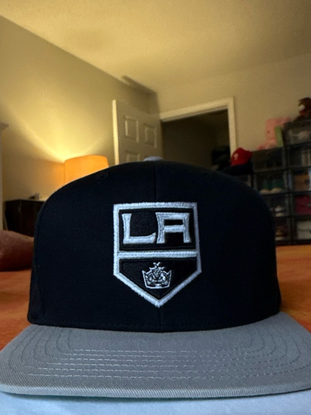 American Needle LA Shield Snapback Hat - Black & Gray